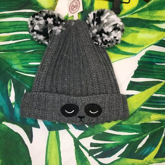 2/$20 $24 SO Juniors Double Pom Critter Beanie - Picture 3 of 8